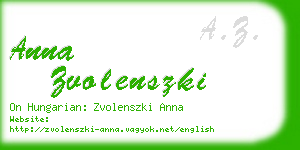 anna zvolenszki business card